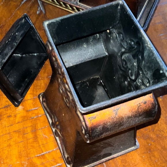 Beautiful Metal Rustic/Tuscany Style Cross Canisters &/or Decor on 4 Legged Base - Picture 9 of 9